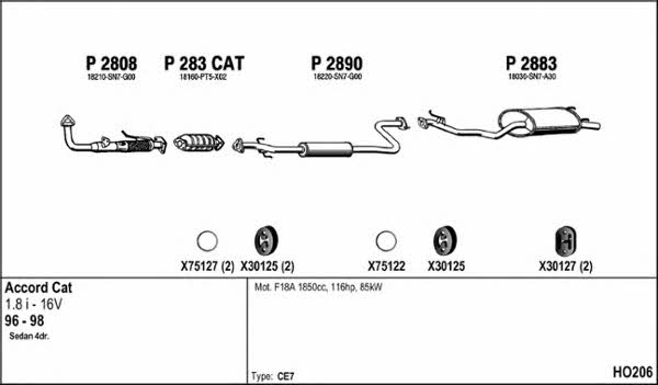  HO206 Exhaust system HO206