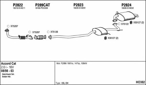  HO302 Exhaust system HO302