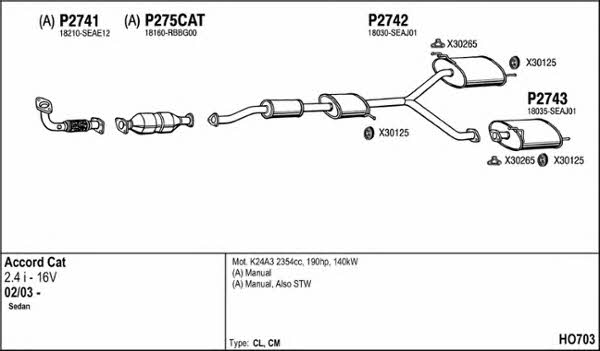  HO703 Exhaust system HO703