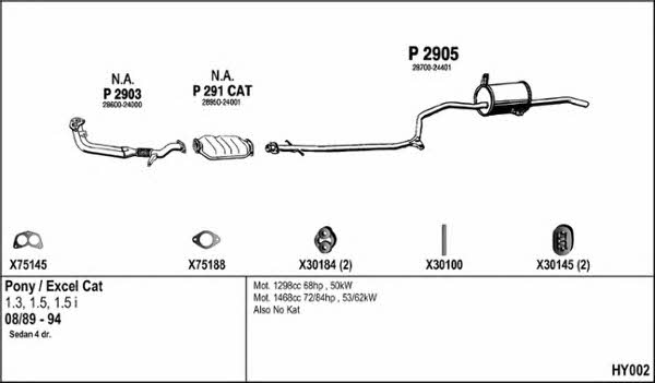  HY002 Exhaust system HY002