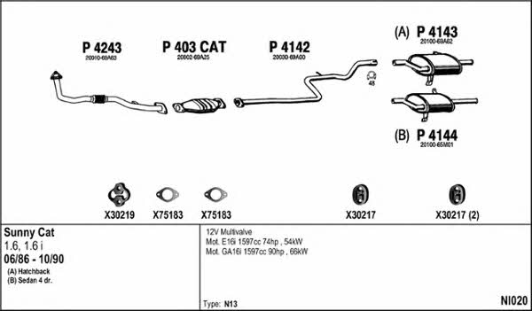  NI020 Exhaust system NI020