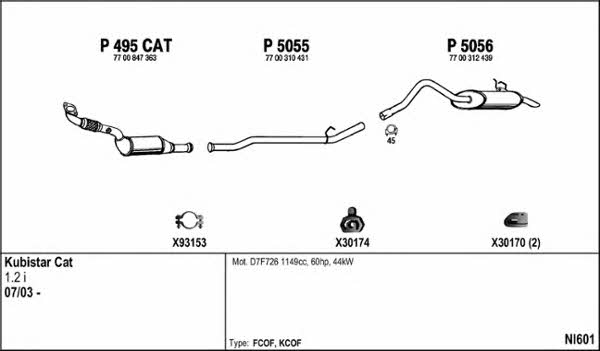 Fenno NI601 Exhaust system NI601