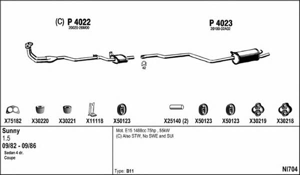  NI704 Exhaust system NI704