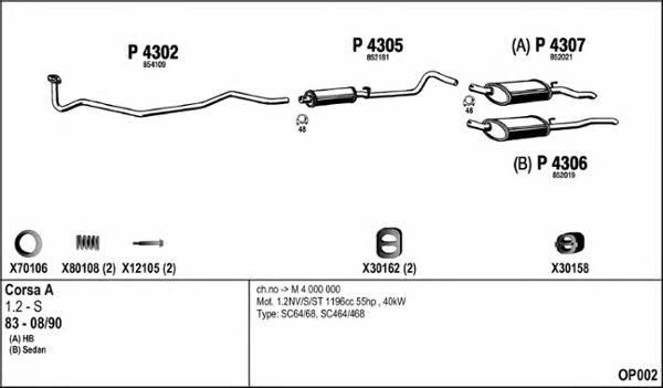 Fenno OP002 Exhaust system OP002