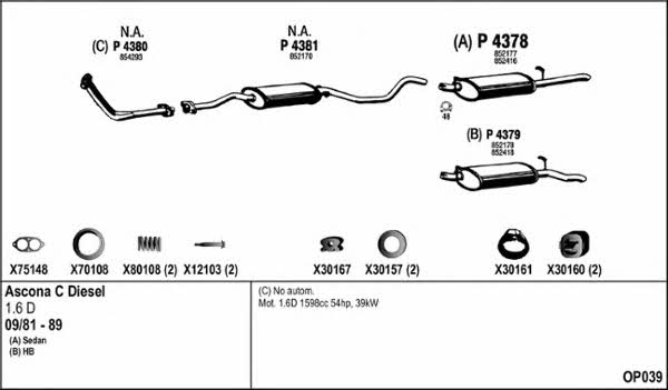  OP039 Exhaust system OP039