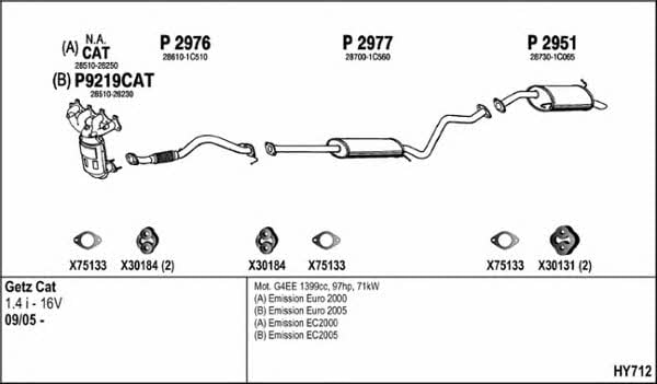  HY712 Exhaust system HY712