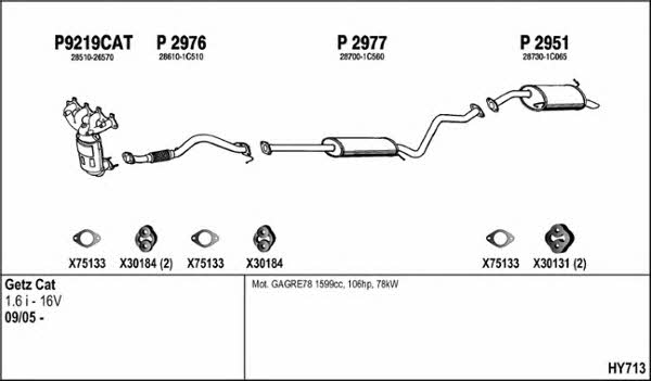  HY713 Exhaust system HY713