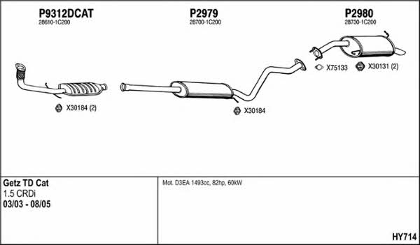  HY714 Exhaust system HY714
