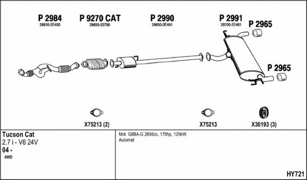  HY721 Exhaust system HY721