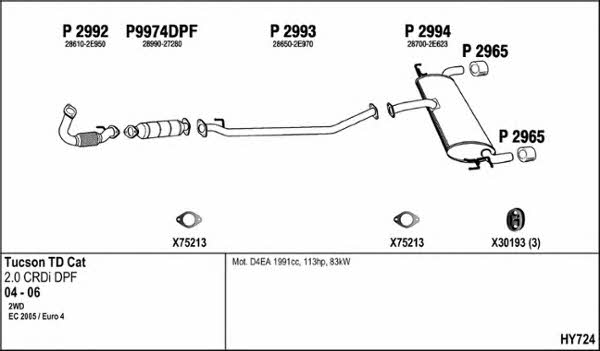  HY724 Exhaust system HY724