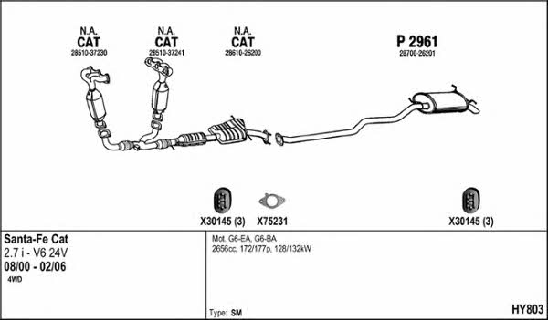  HY803 Exhaust system HY803