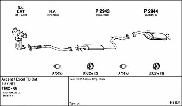  HY804 Exhaust system HY804