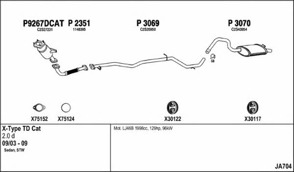  JA704 Exhaust system JA704