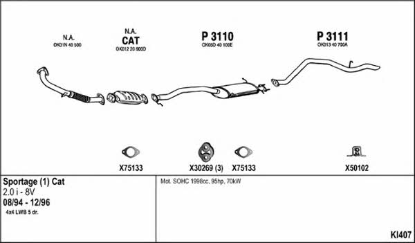  KI407 Exhaust system KI407