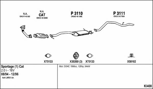  KI408 Exhaust system KI408