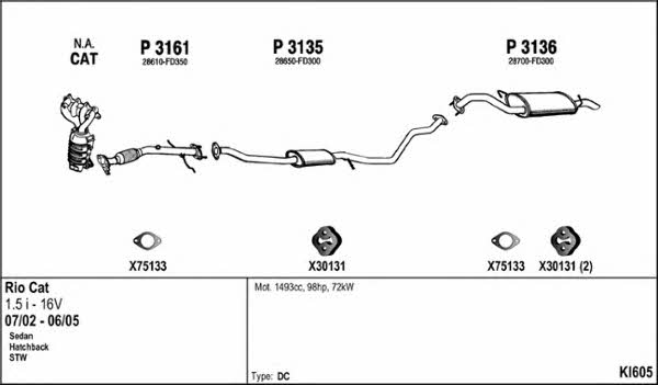  KI605 Exhaust system KI605