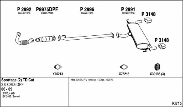  KI715 Exhaust system KI715