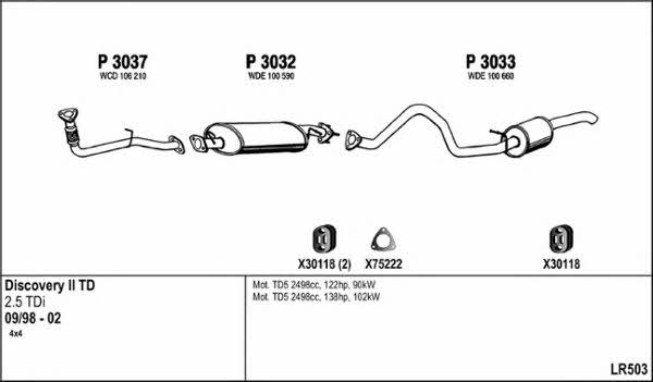  LR503 Exhaust system LR503