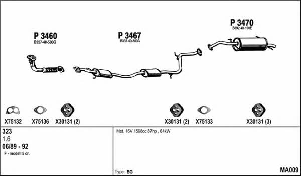  MA009 Exhaust system MA009