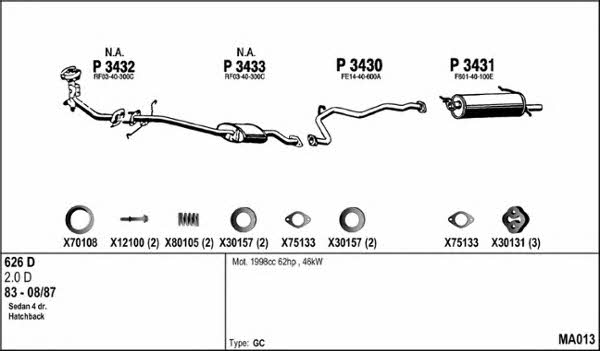  MA013 Exhaust system MA013