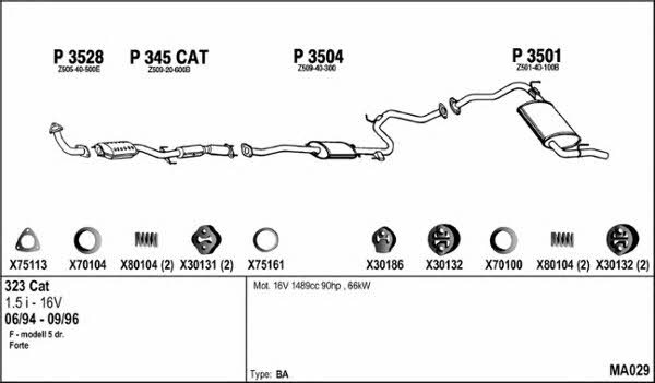  MA029 Exhaust system MA029