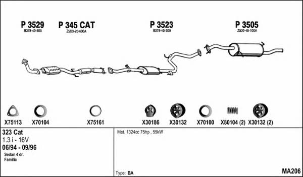  MA206 Exhaust system MA206