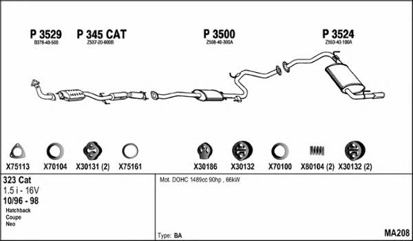 Fenno MA208 Exhaust system MA208