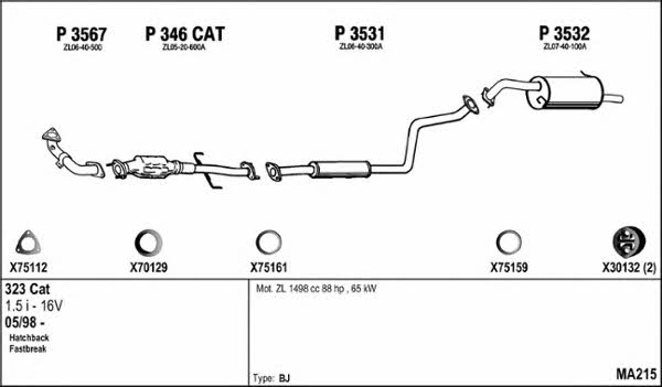  MA215 Exhaust system MA215