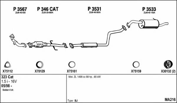  MA216 Exhaust system MA216