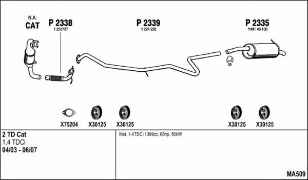  MA509 Exhaust system MA509