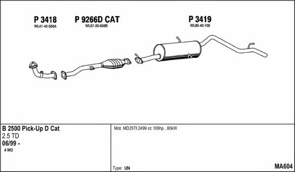  MA604 Exhaust system MA604