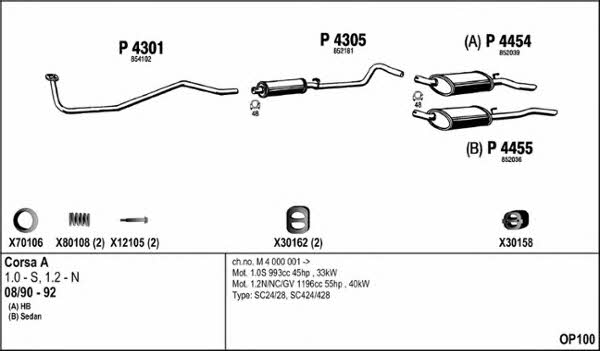  OP100 Exhaust system OP100