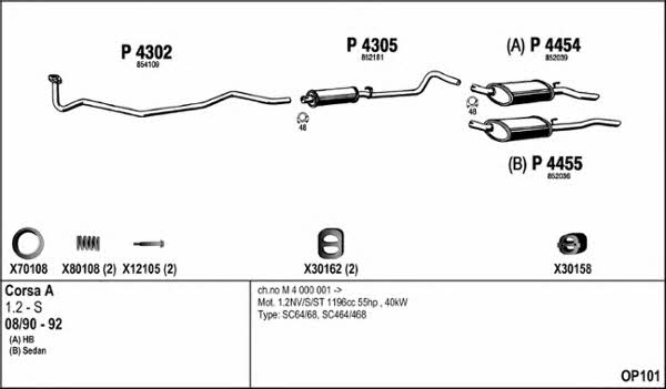  OP101 Exhaust system OP101