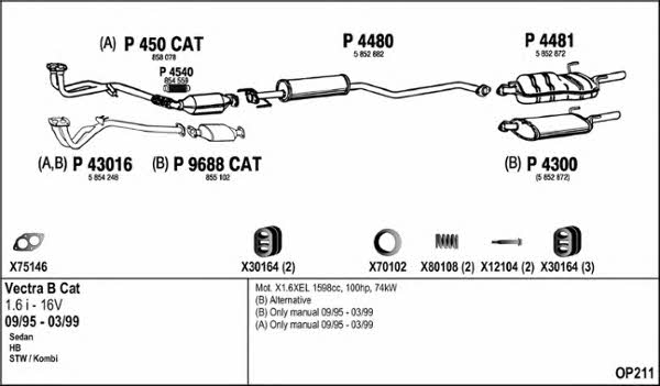  OP211 Exhaust system OP211