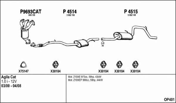  OP401 Exhaust system OP401