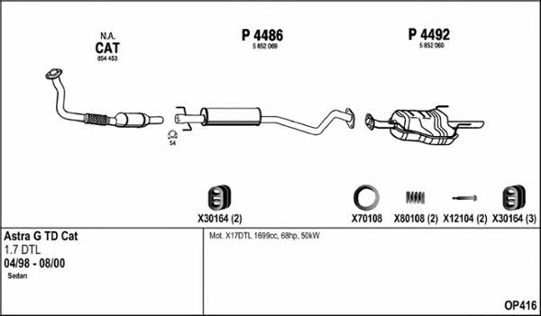  OP416 Exhaust system OP416