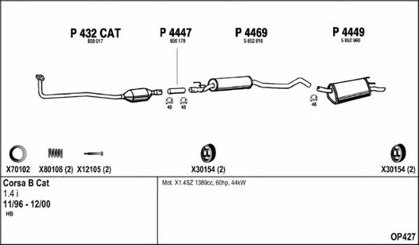  OP427 Exhaust system OP427