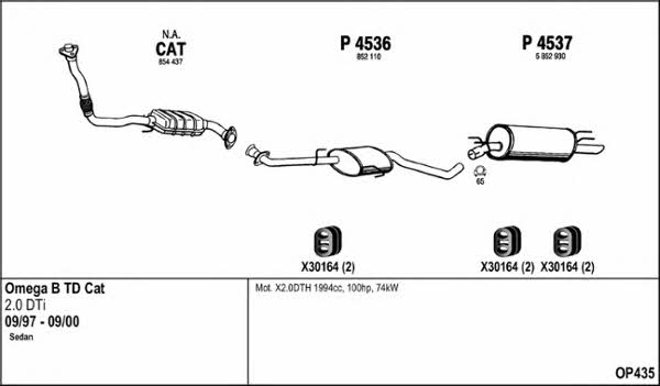  OP435 Exhaust system OP435