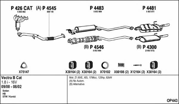  OP443 Exhaust system OP443