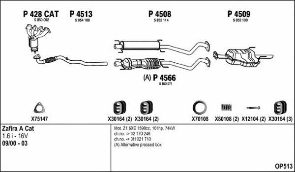  OP513 Exhaust system OP513