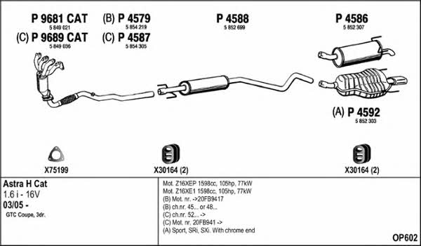  OP602 Exhaust system OP602