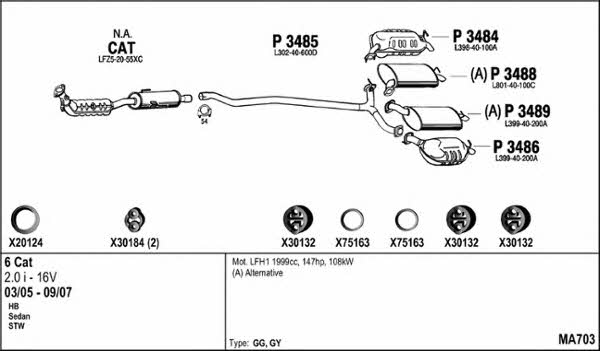  MA703 Exhaust system MA703