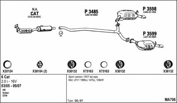  MA706 Exhaust system MA706