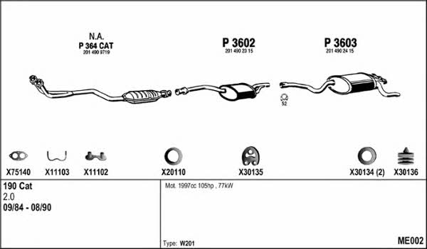  ME002 Exhaust system ME002