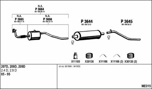 Fenno ME015 Exhaust system ME015