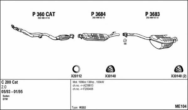  ME104 Exhaust system ME104