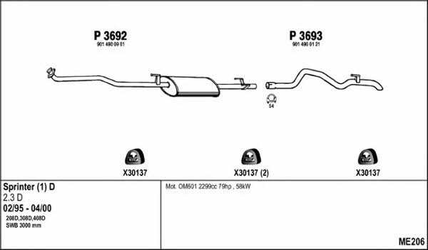 Fenno ME206 Exhaust system ME206