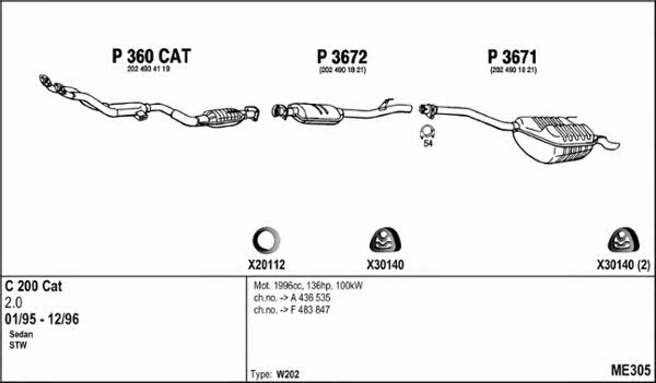  ME305 Exhaust system ME305