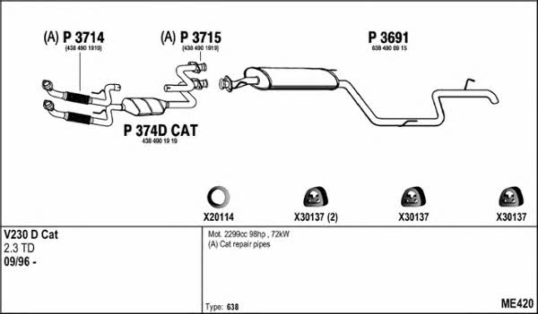 Fenno ME420 Exhaust system ME420