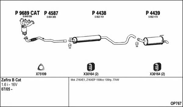  OP767 Exhaust system OP767